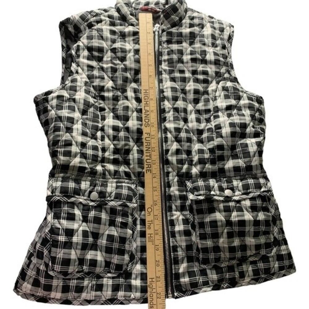 River and Rose Black and White Gingham Puffer Vest. Size Small. - Picture 5 of 8